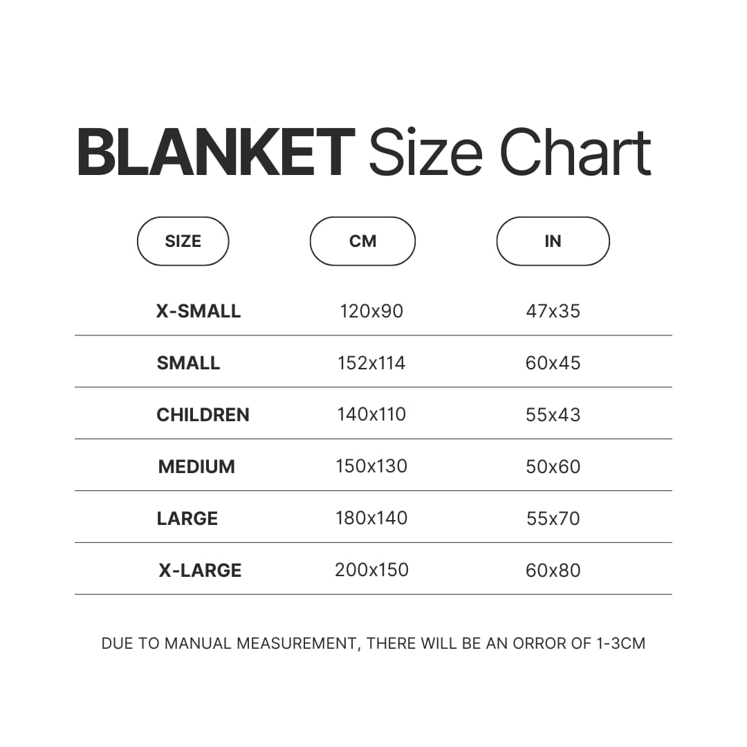 Blanket Size Chart - Aesop Rock Shop