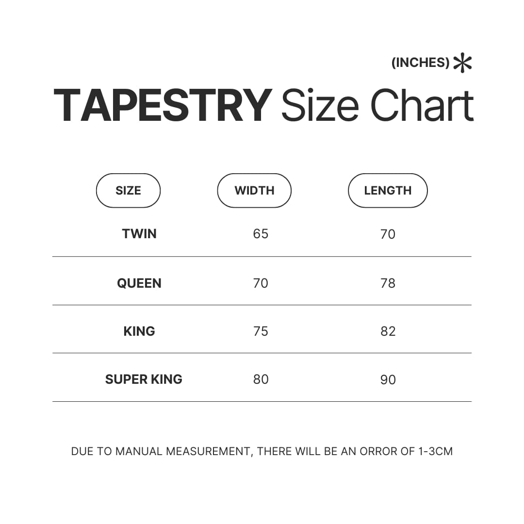 Tapestry Size Chart - Aesop Rock Shop